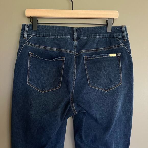 CHICO'S So Slimming Jeggings Size 8 Jean Leggings Dark Blue Wash Stretch Classic - Picture 12 of 16